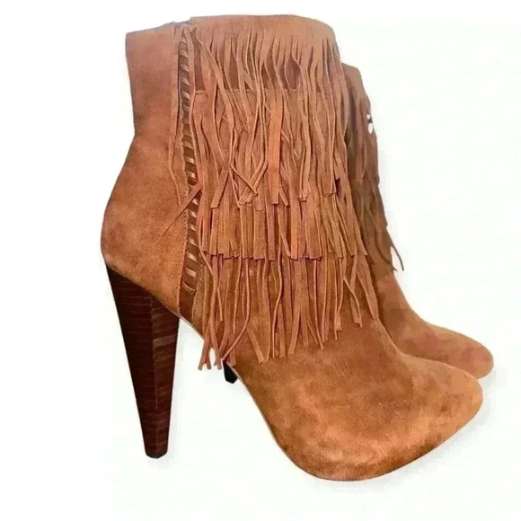 Steve Madden Myrakle Fringed Pointed Toe Boot - Women | Color: Brown | Size: 8.5 - Picture 1 of 9